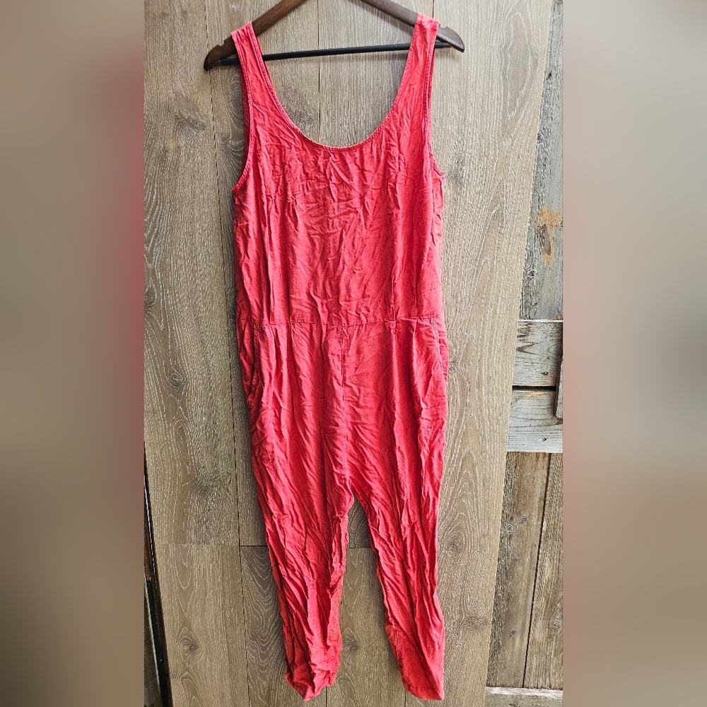 Anthropologie Saturday Sunday Jumper Coral Sleeveless Jumpsuit Romper Medium
